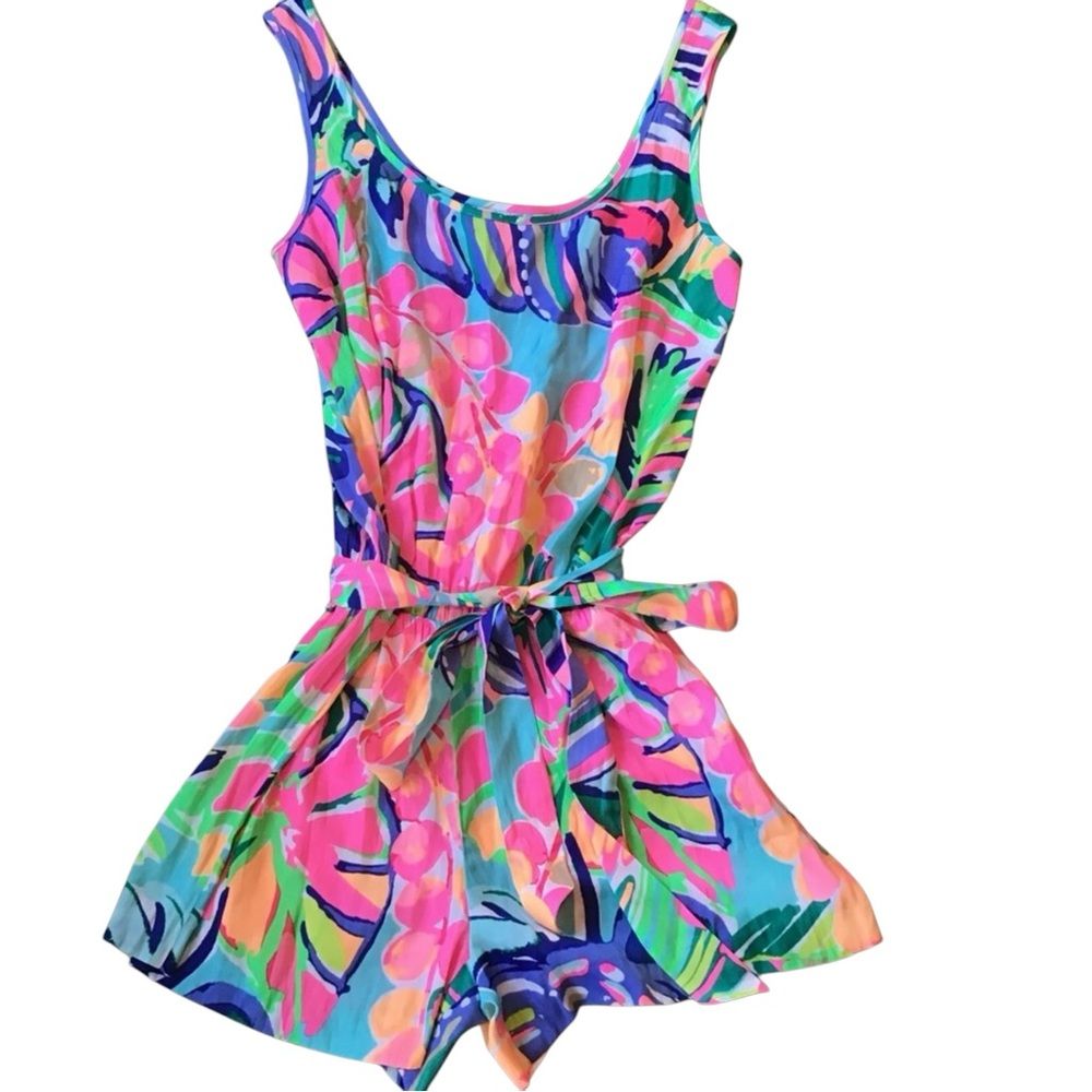 Lilly Pulitzer Rina Romper In Multi Exotic Garden Size Xs